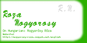 roza mogyorosy business card