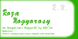 roza mogyorosy business card